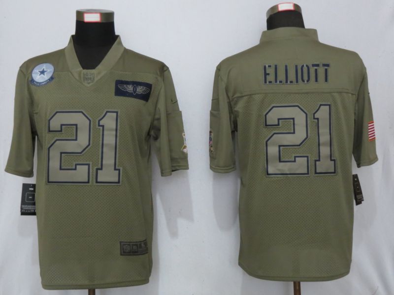Men Dallas cowboys #21 Elliott Nike Camo 2019 Salute to Service Limited NFL Jerseys->dallas cowboys->NFL Jersey